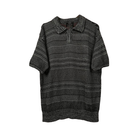 Textured short sleeve polo shirt